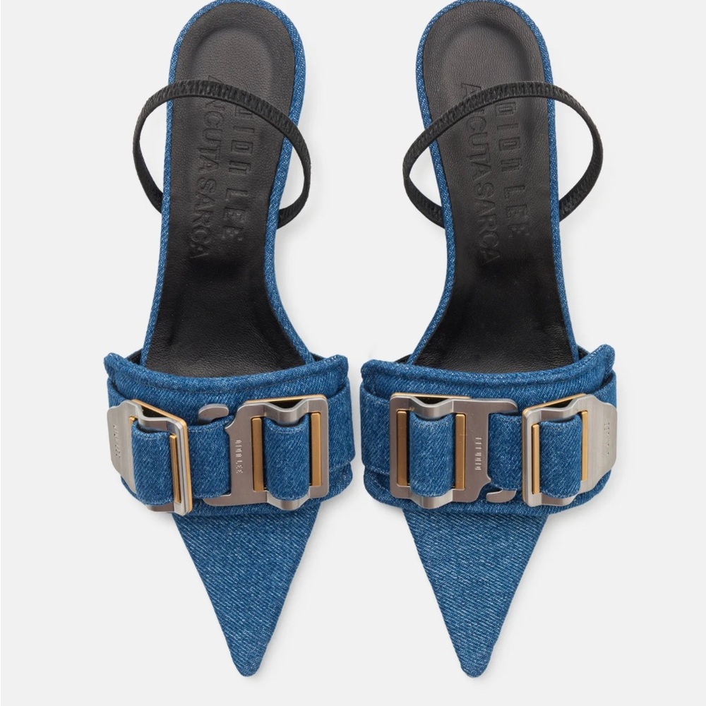 Dion Lee Blue Denim Kitten Heels